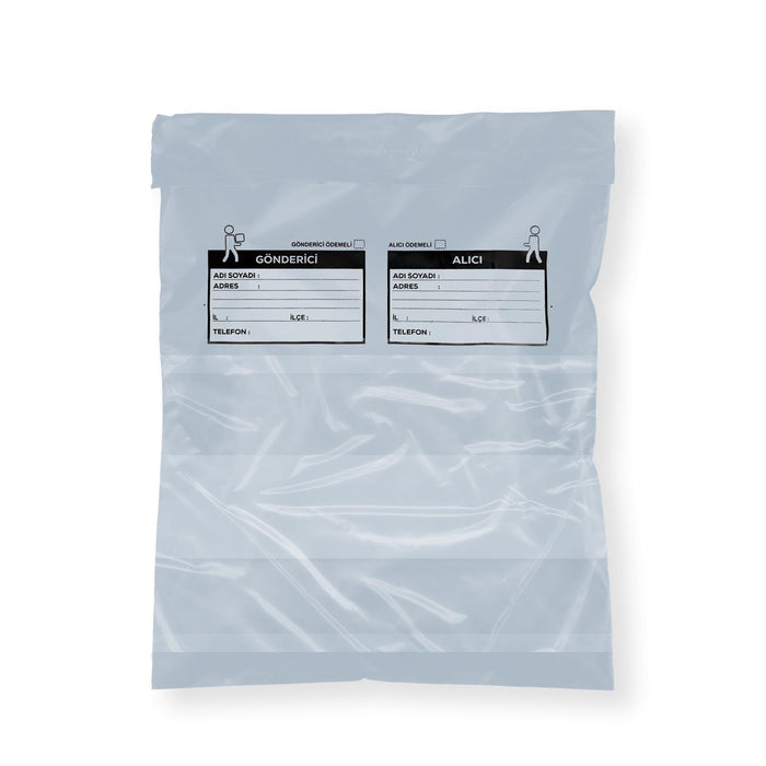 Gri Teslimat Poşeti Fatura Cepli 30x37,5 cm – 100 Adet