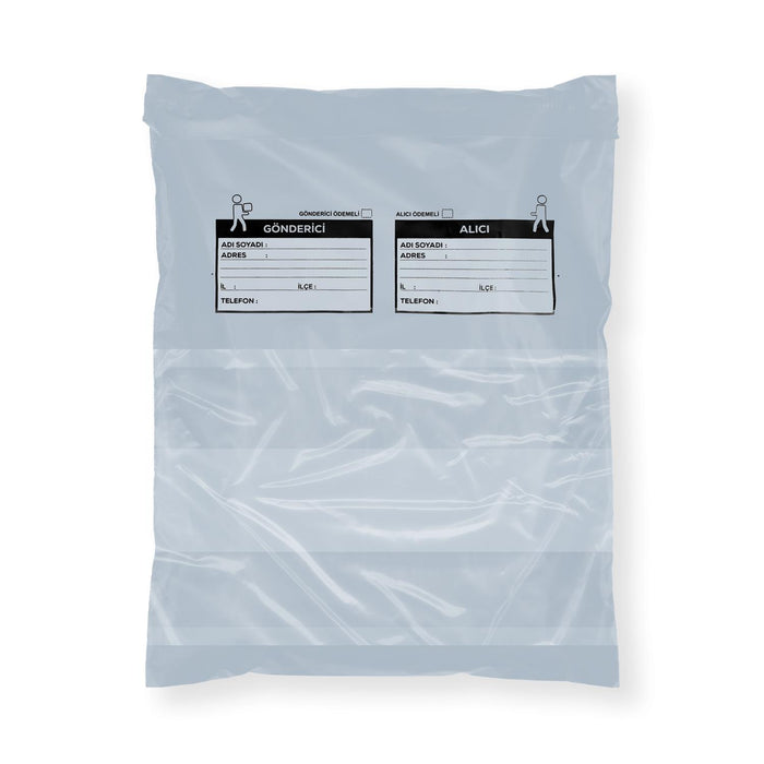 Gri Teslimat Poşeti Fatura Cepli 35x45 cm – 100 Adet