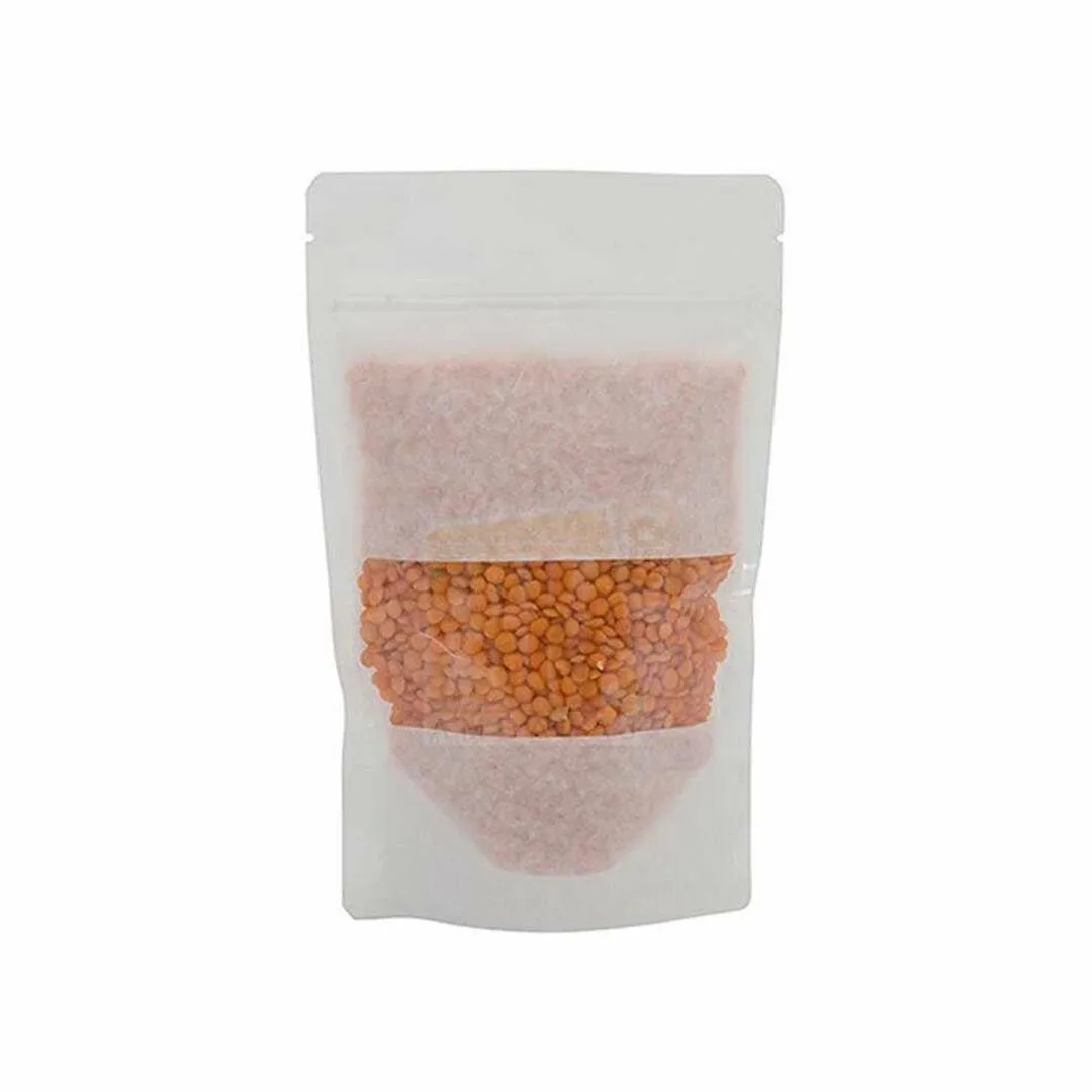 16x27+4 cm Dar Pencereli Beyaz Doypack – 100'lü Paket