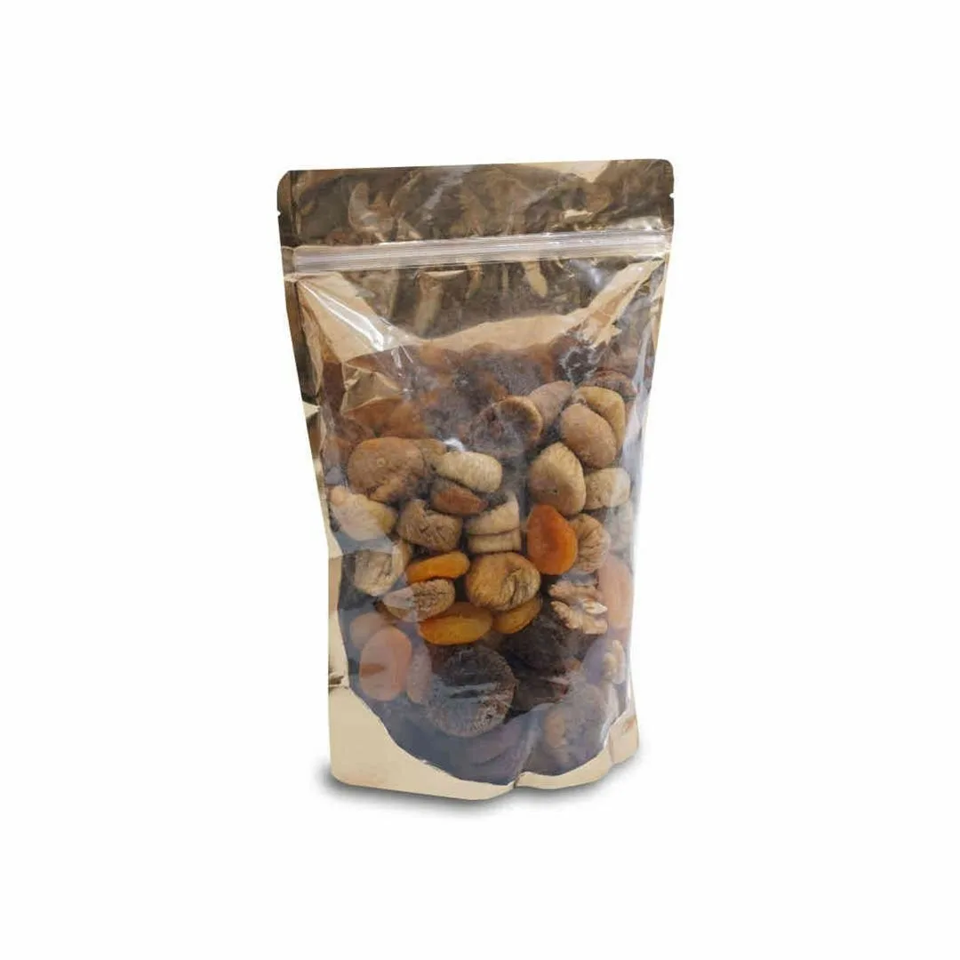 13x22,5+3,5 cm Şeffaf Gold Metalize Doypack – 100'lü Paket