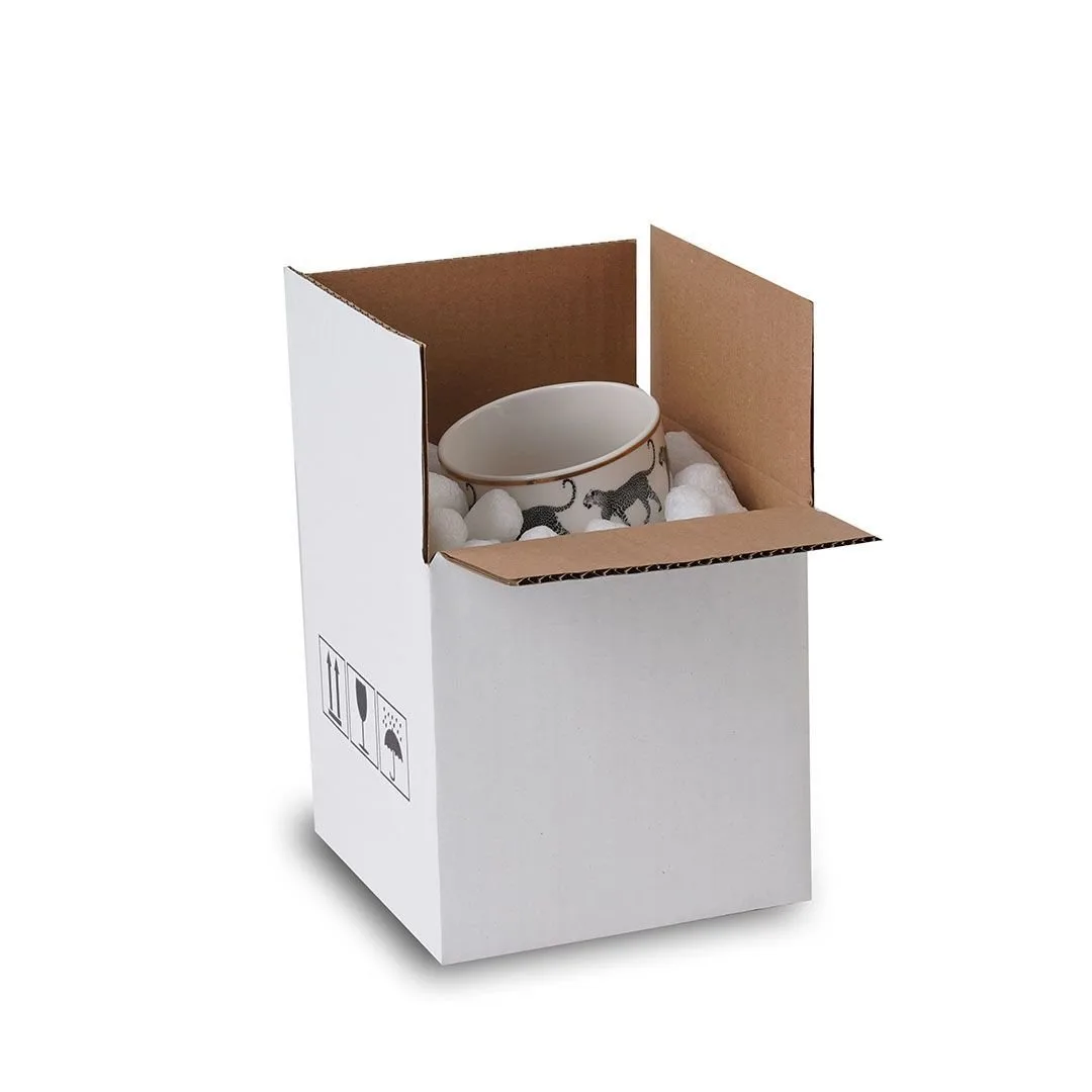 50x30x15 cm Tek Oluklu A-Box Taşıma Kolisi – Beyaz – 20'li Paket