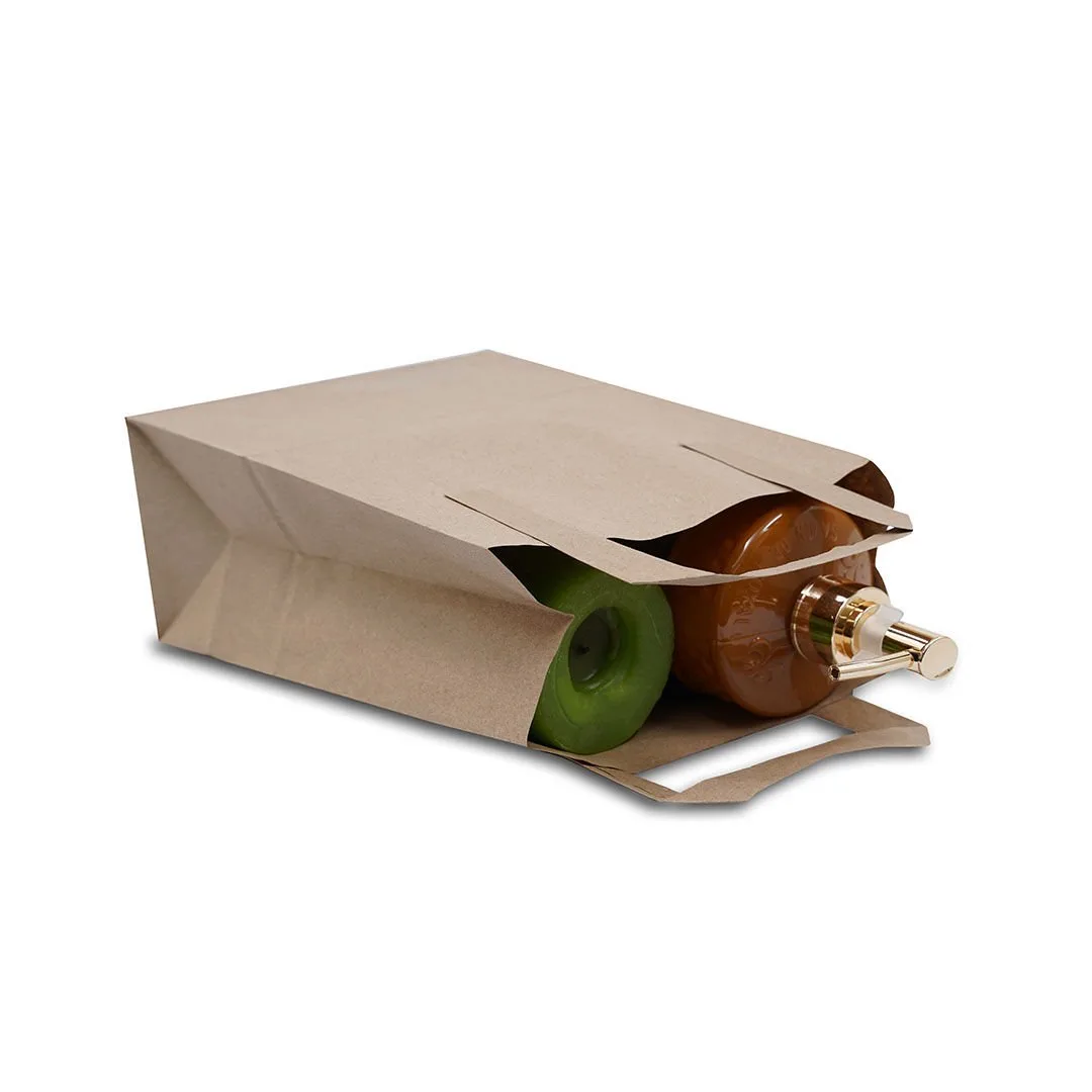 38x32x16 cm Düz Saplı Kağıt Çanta – Esmer – 50'li Paket