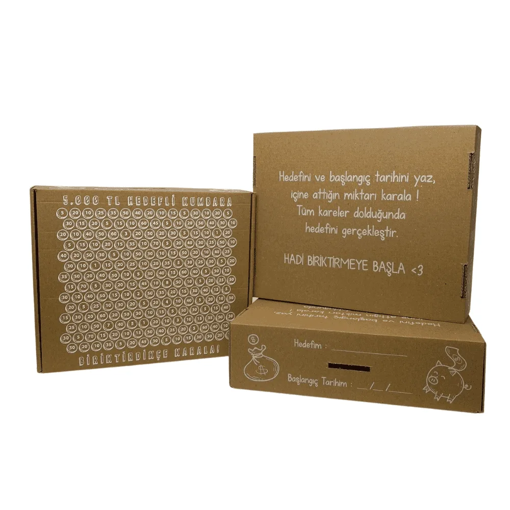 5 Bin TL Hedefli Kumbara 27,5x22,5x7,5 cm – Esmer – 1 Adet